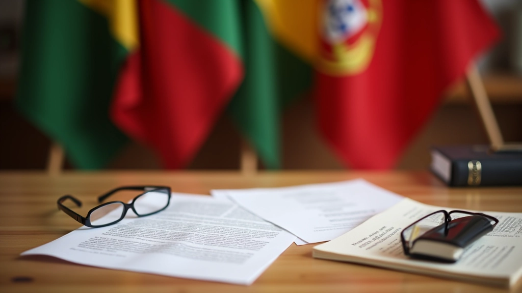 Documentos legais de direito da família em mesa de escritório